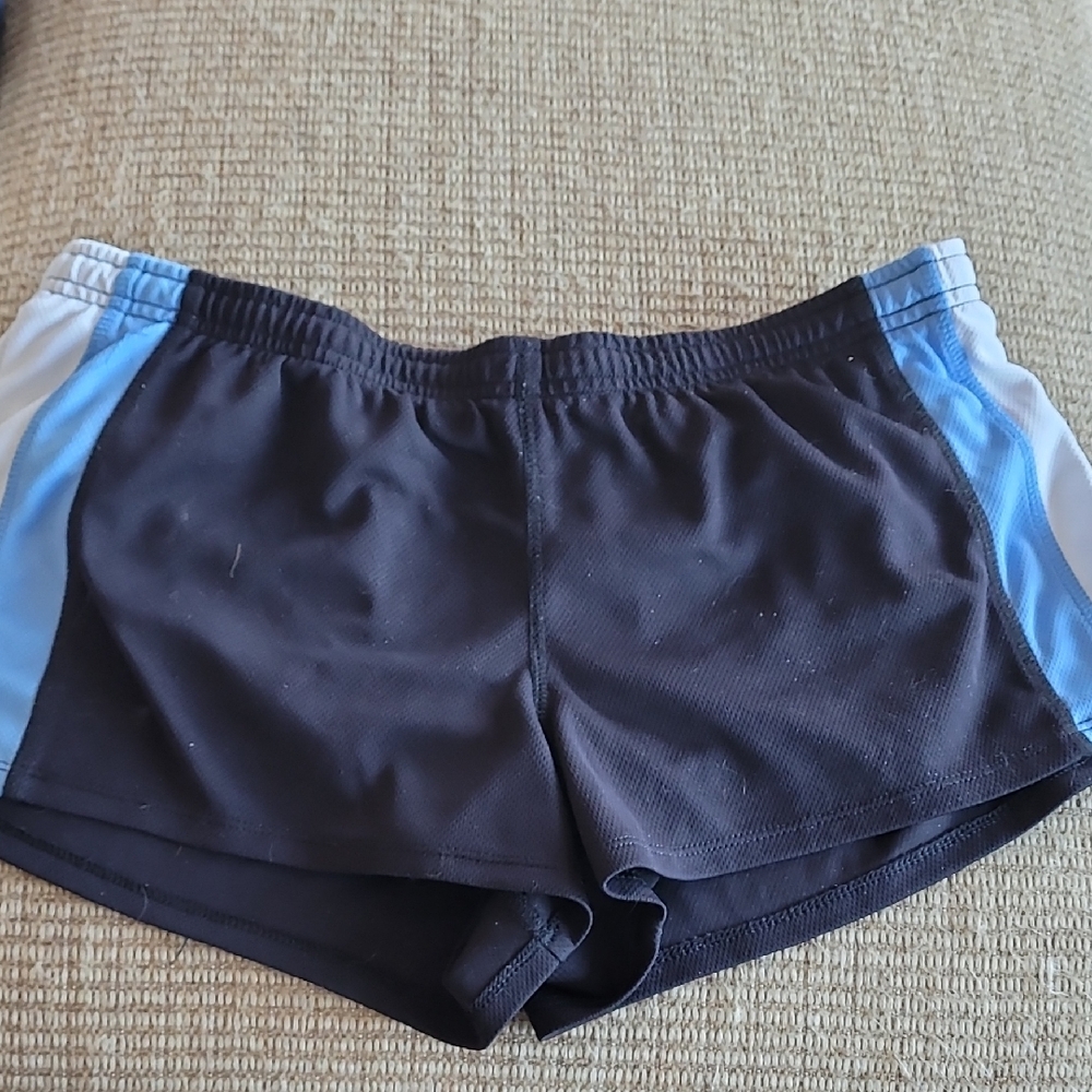 Men's Black and Blue Athletic Shorts